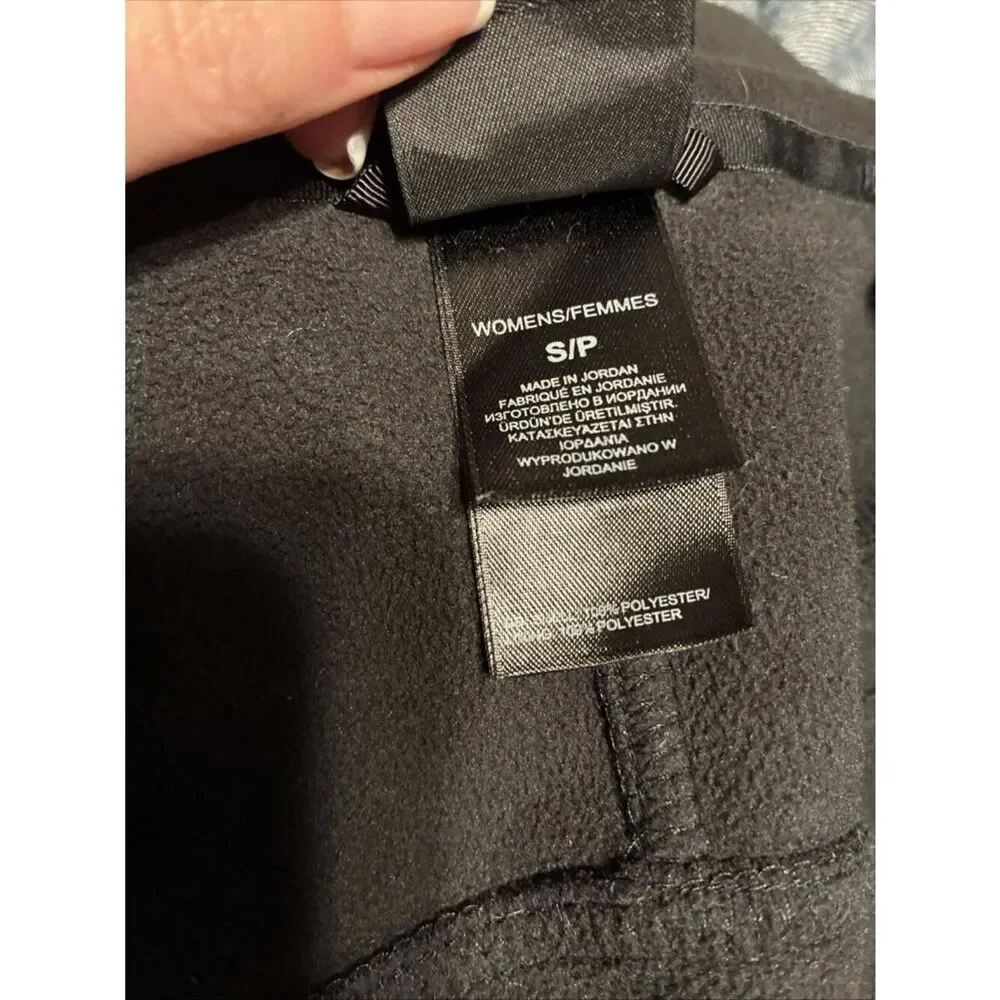 the north face Solid Black Fleece Long Sleeve Zip Up Jacket Small